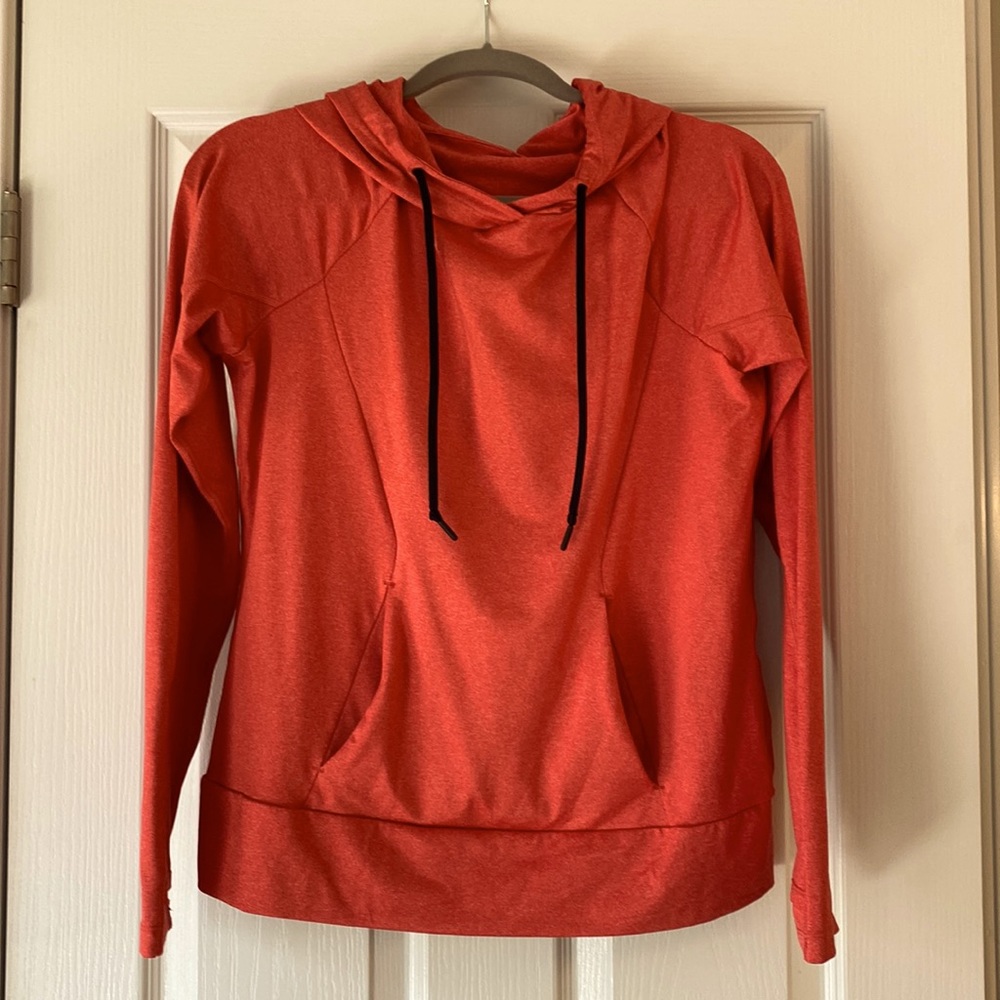 Zella active long sleeve shirt, coral, size Large